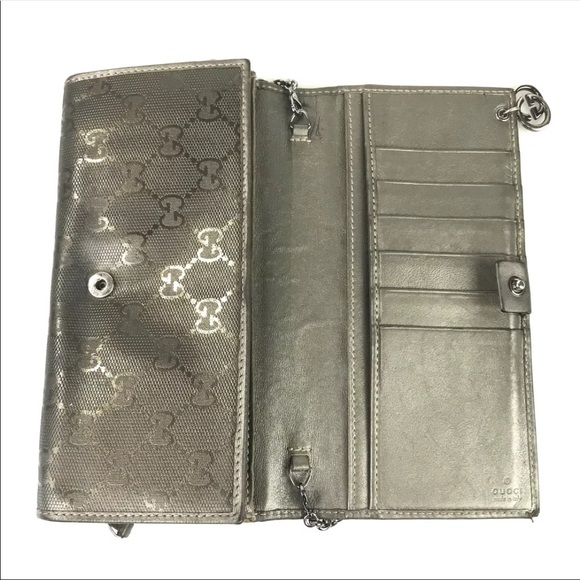 ❌SOLD❌ Gucci Dark Gray Wallet With Chain Strap! - Picture 6 of 13